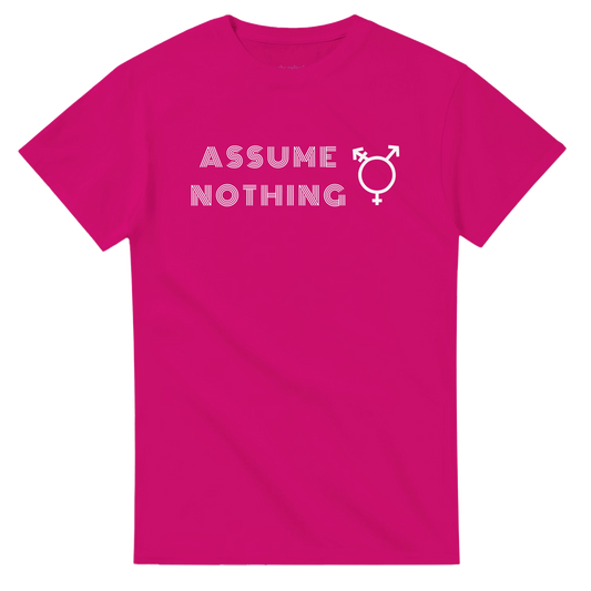 Assume Nothing - Transgender Symbol T-shirt Heliconia