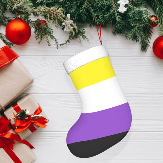 Non-Binary Pride Flag Holiday Stocking 11" x 17.7"