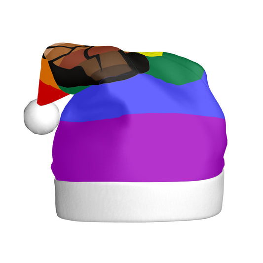 QPOC Pride Flag Adult Plush Holiday Hat