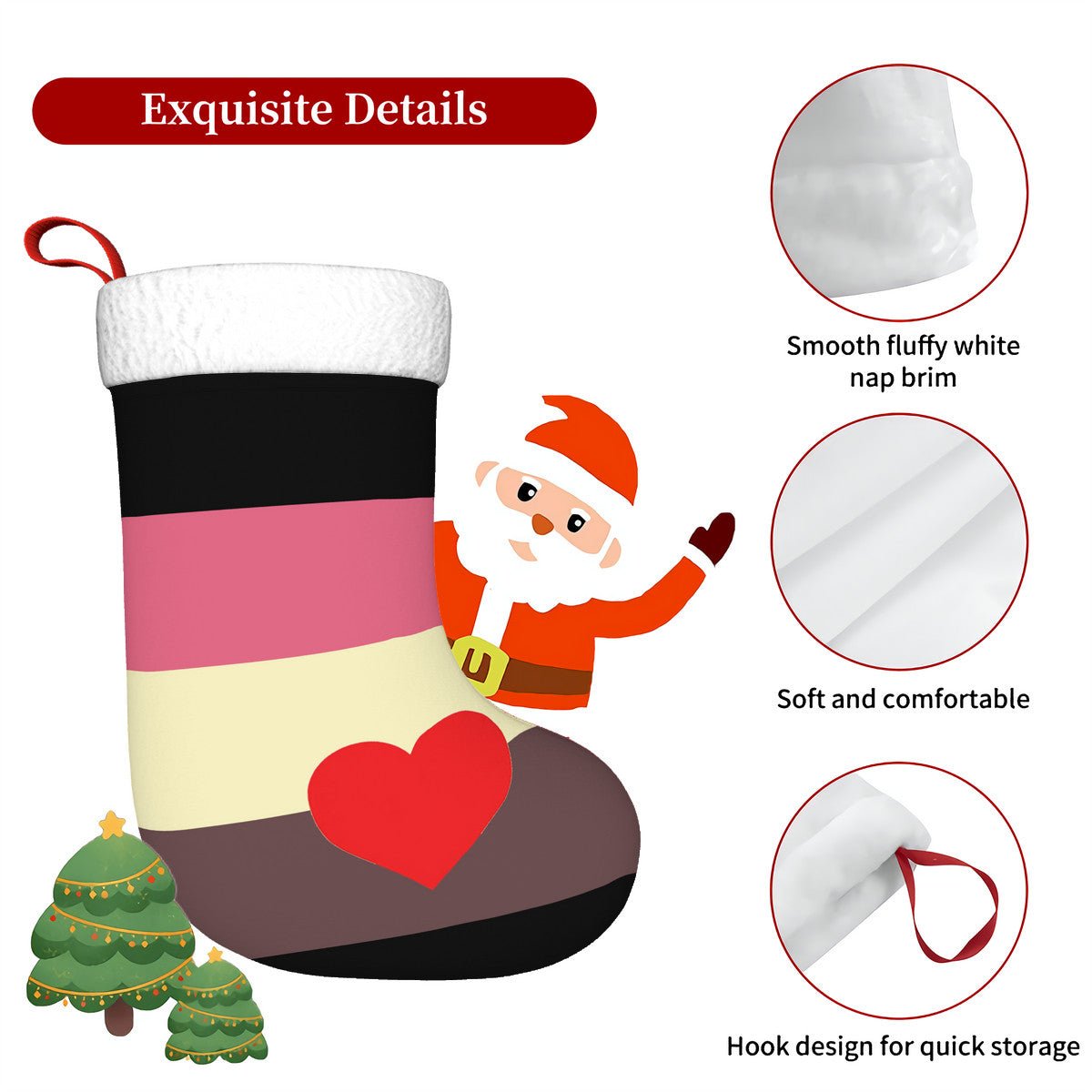 Fat Fetish Pride Flag Holiday Stocking 11" x 17.7"