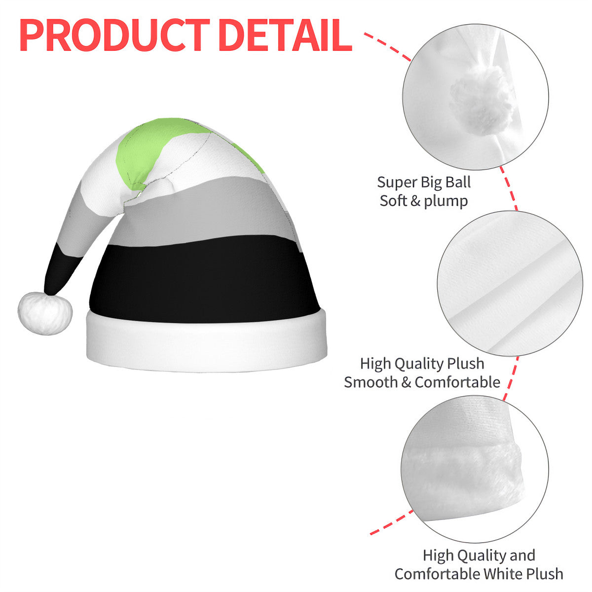 Agender Pride Flag Adult Plush Holiday Hat