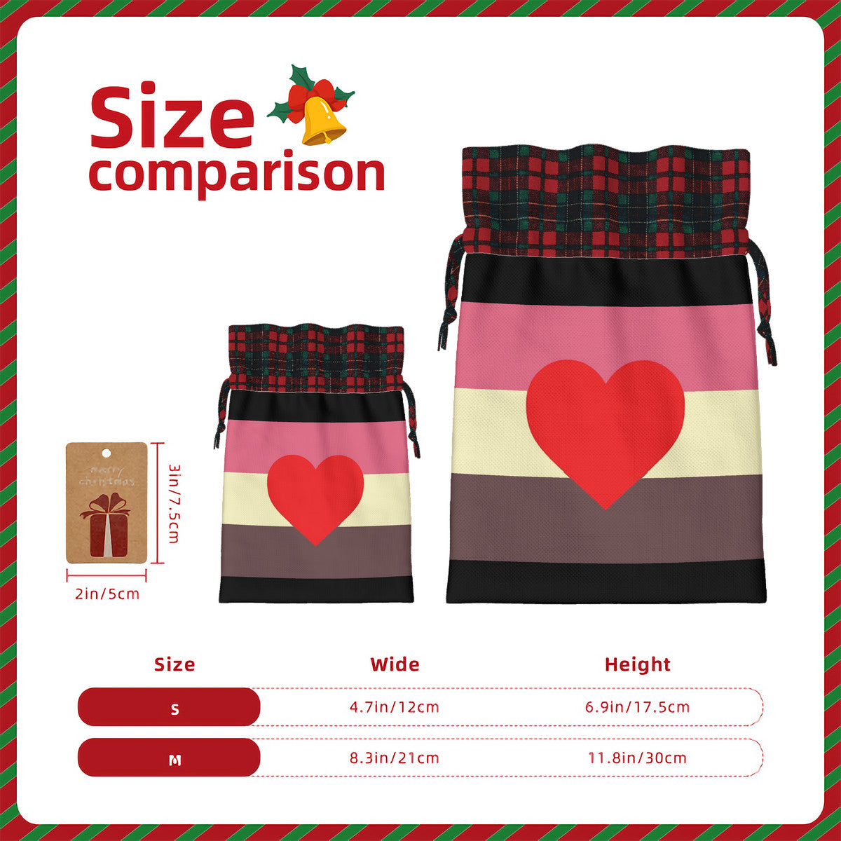 Fat Fetish Pride Flag Plaid Linen Drawstring Gift Bag - Multiple Sizes