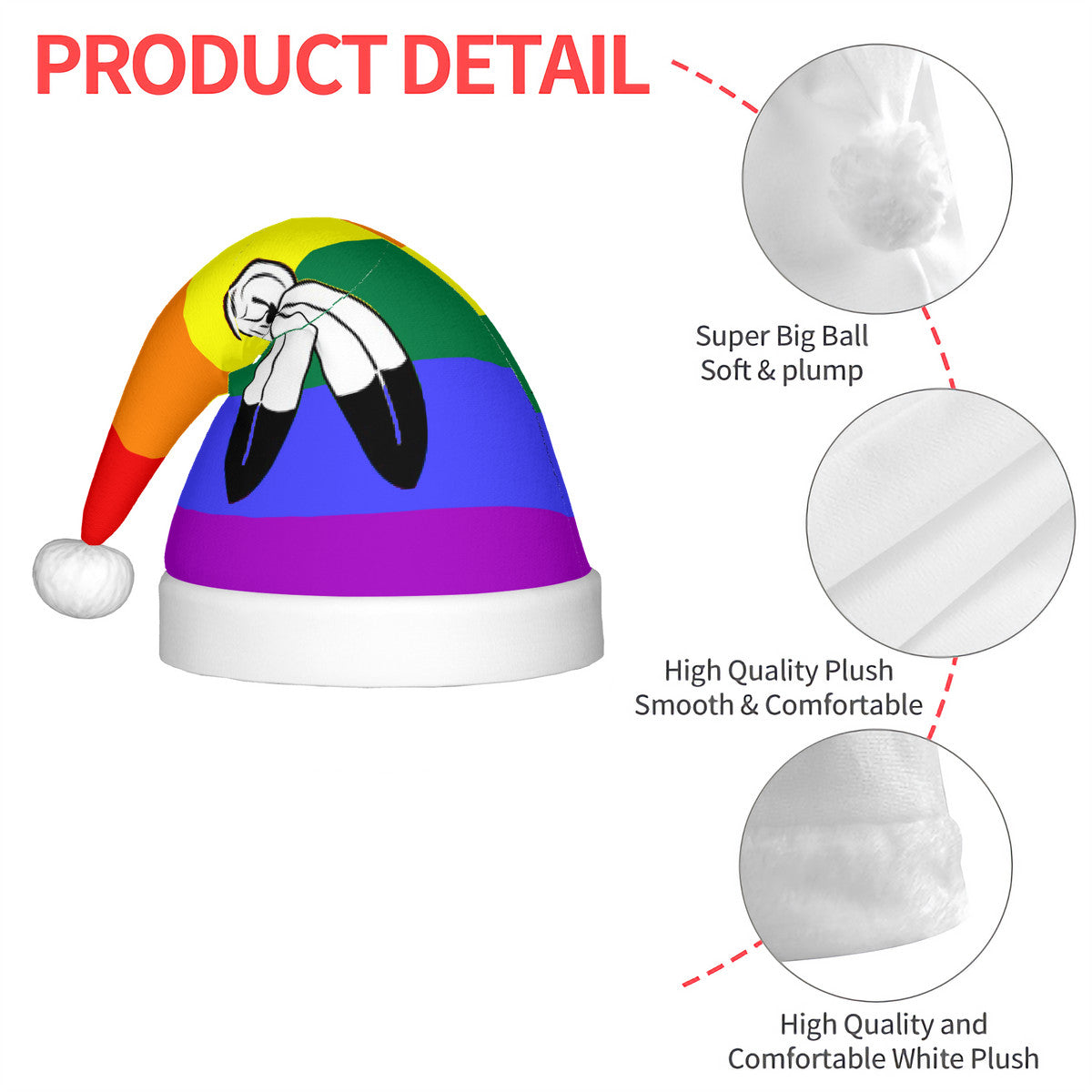 Two-Spirit Pride Flag Adult Glowing Plush Holiday Hat