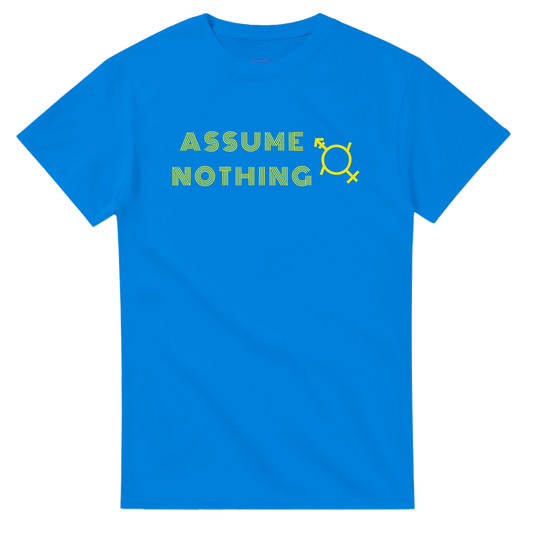 Genderfluid: Androgyne and Female Symbol Heavyweight Unisex Crewneck T-shirt | Gildan® 5000 Royal Blue