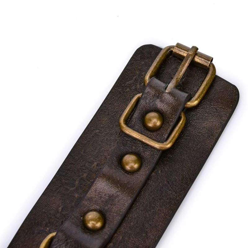 Brown Vintage Genuine Leather Handcuffs