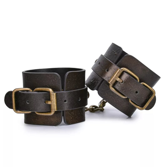Brown Vintage Genuine Leather Handcuffs