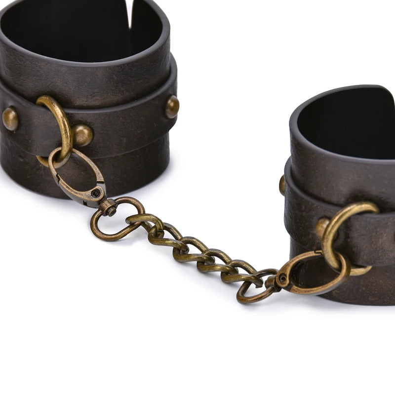 Brown Vintage Genuine Leather Handcuffs