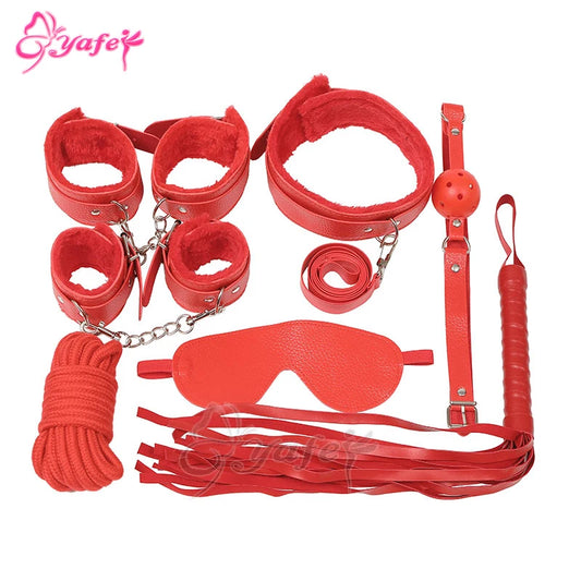 7 PCS/SET Sex Leather Bdsm Bondage Kit