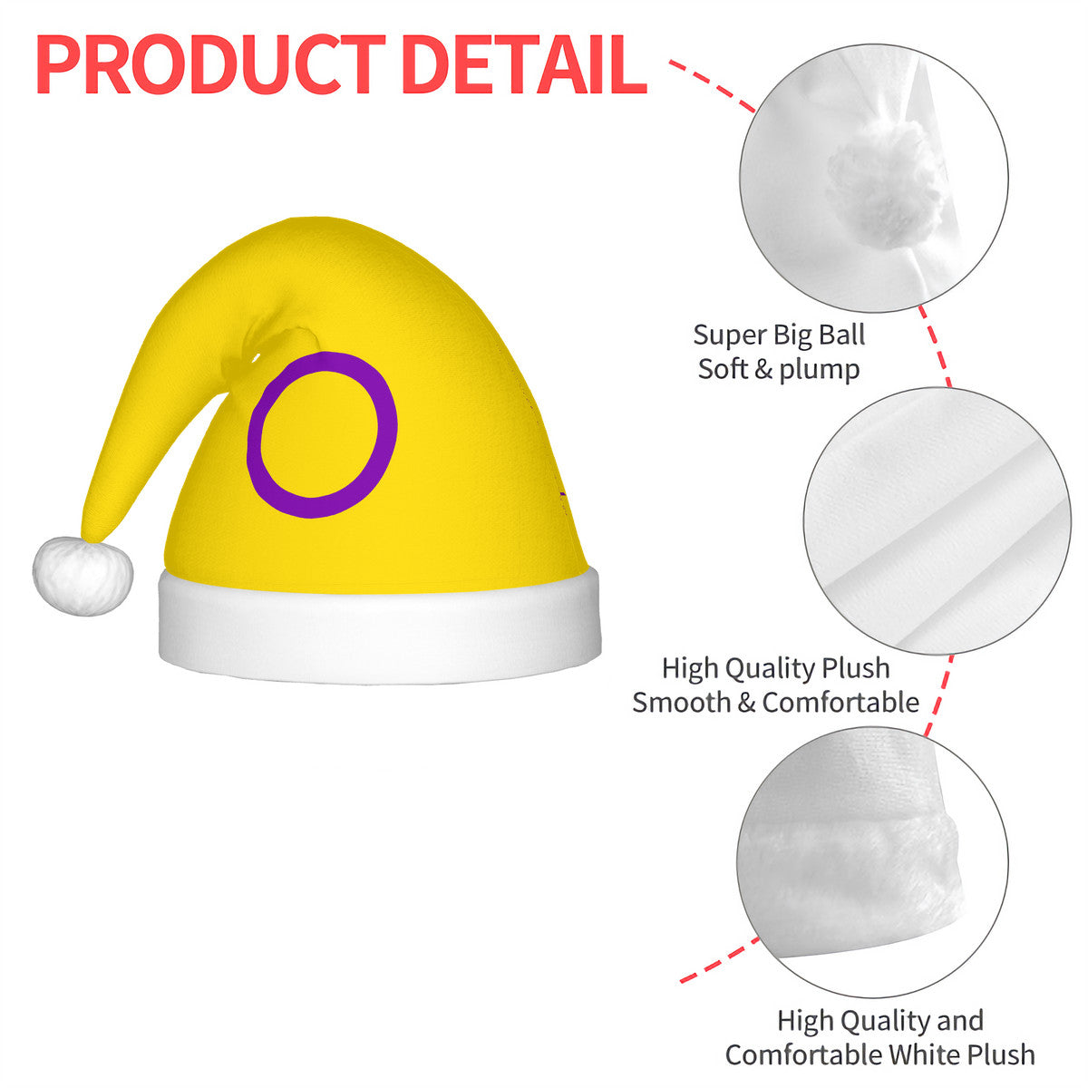 Intersex Pride Flag Adult Glowing Plush Holiday Hat