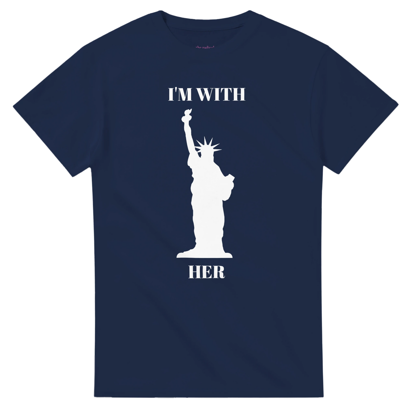 I'm With Her Heavyweight Unisex Crewneck T-shirt Navy