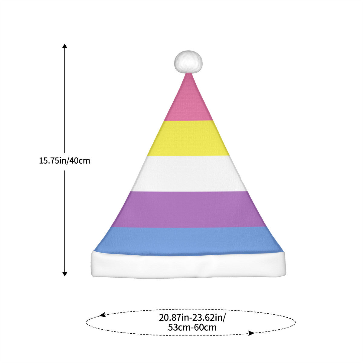 Bigender Pride Flag Adult Plush Holiday Hat