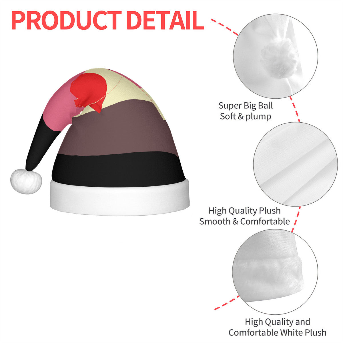 Fat Fetish Pride Flag Adult Glowing Plush Holiday Hat