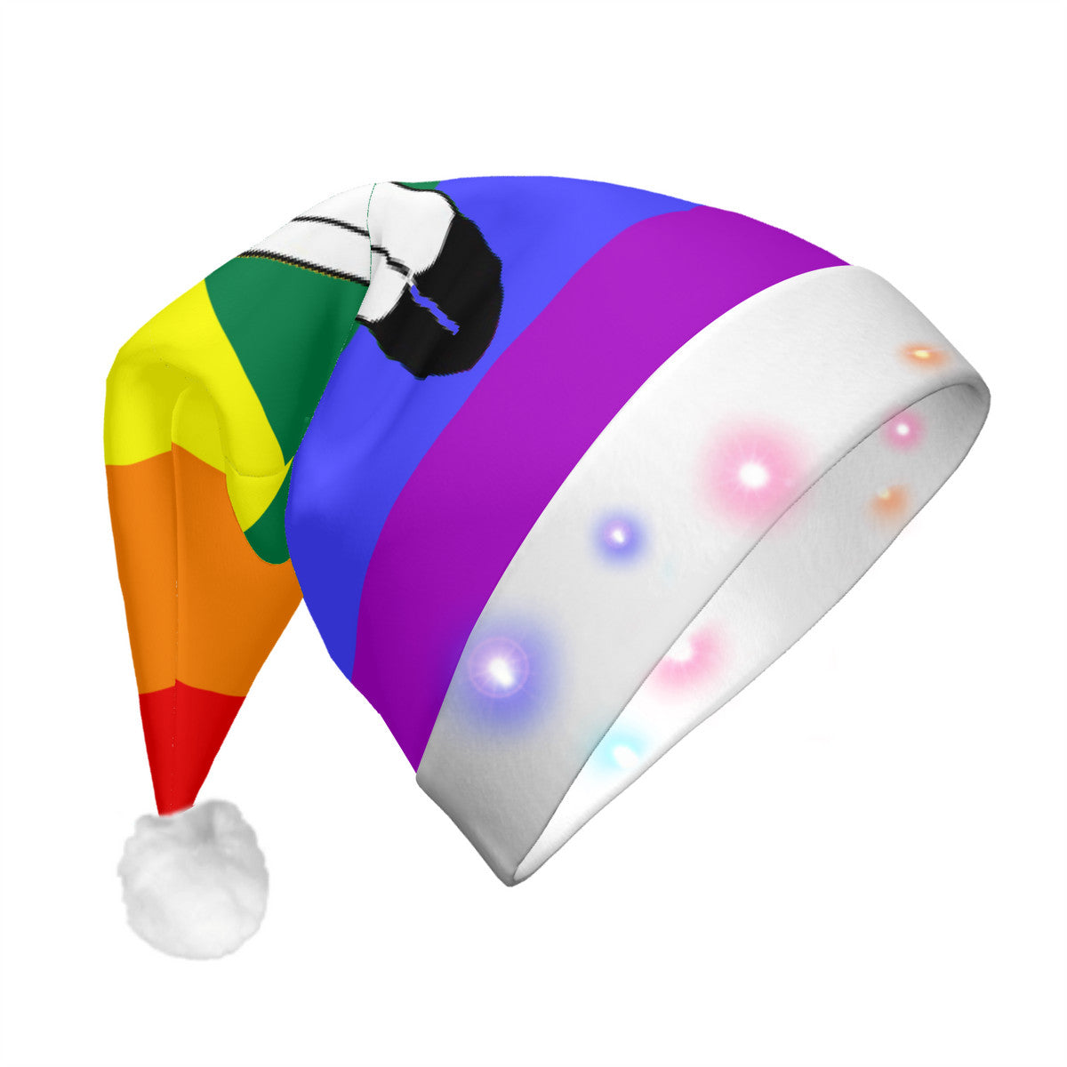 Two-Spirit Pride Flag Adult Glowing Plush Holiday Hat