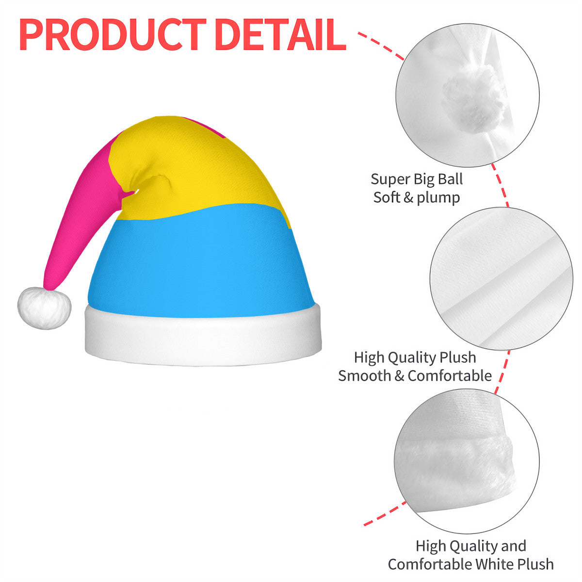 Pansexual Pride Flag Adult Plush Holiday Hat