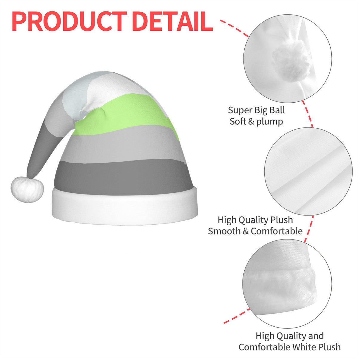 Demiagender Pride Flag Adult Plush Holiday Hat