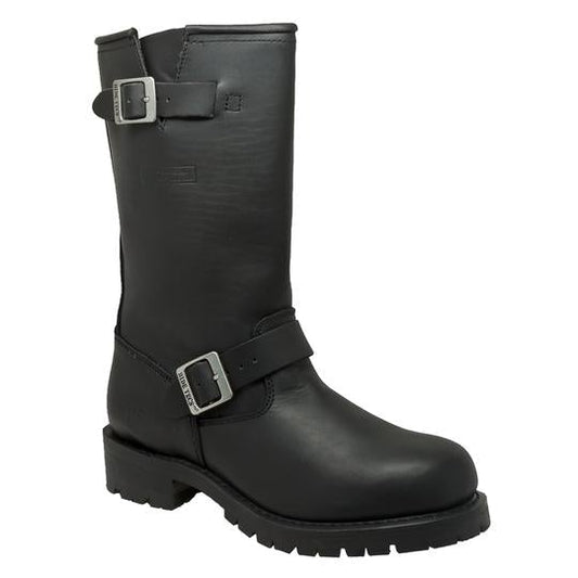 Men's 11" Engineer Boot Black Leather Boots-0