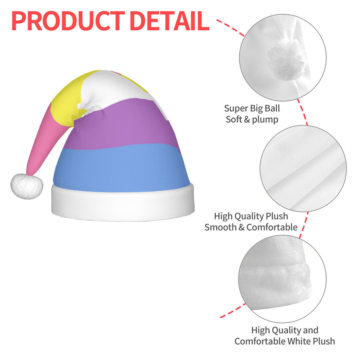 Bigender Pride Flag Adult Glowing Plush Holiday Hat