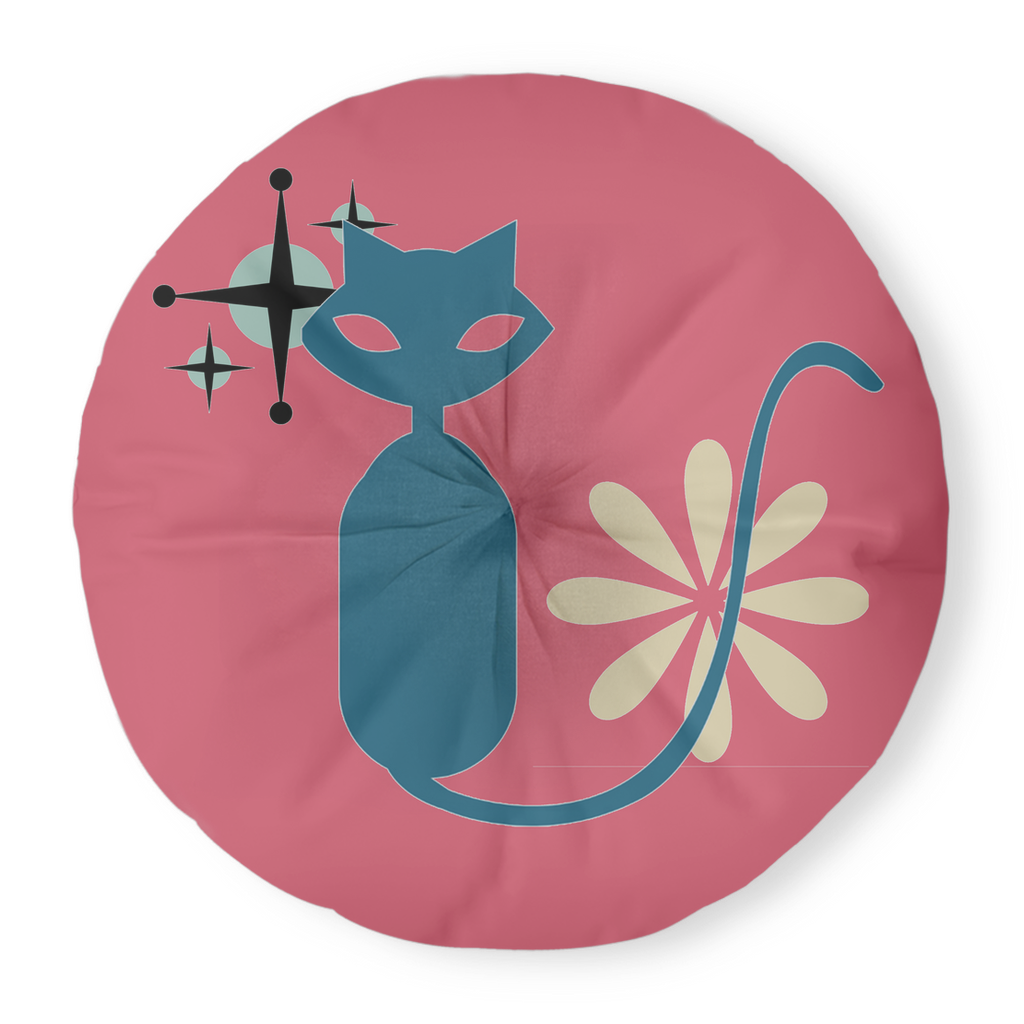 Modern Meow TuftedFloorPillow-Round-30x30