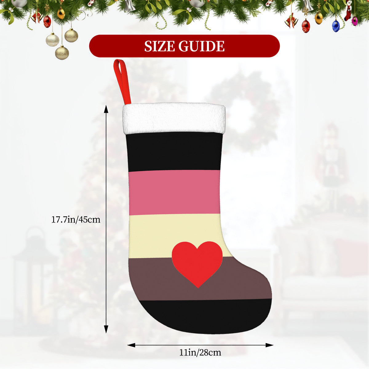 Fat Fetish Pride Flag Holiday Stocking 11" x 17.7"