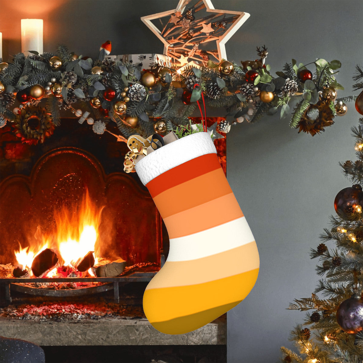Butch Pride Flag (Mod Q) Holiday Stocking 11" x 17.7"