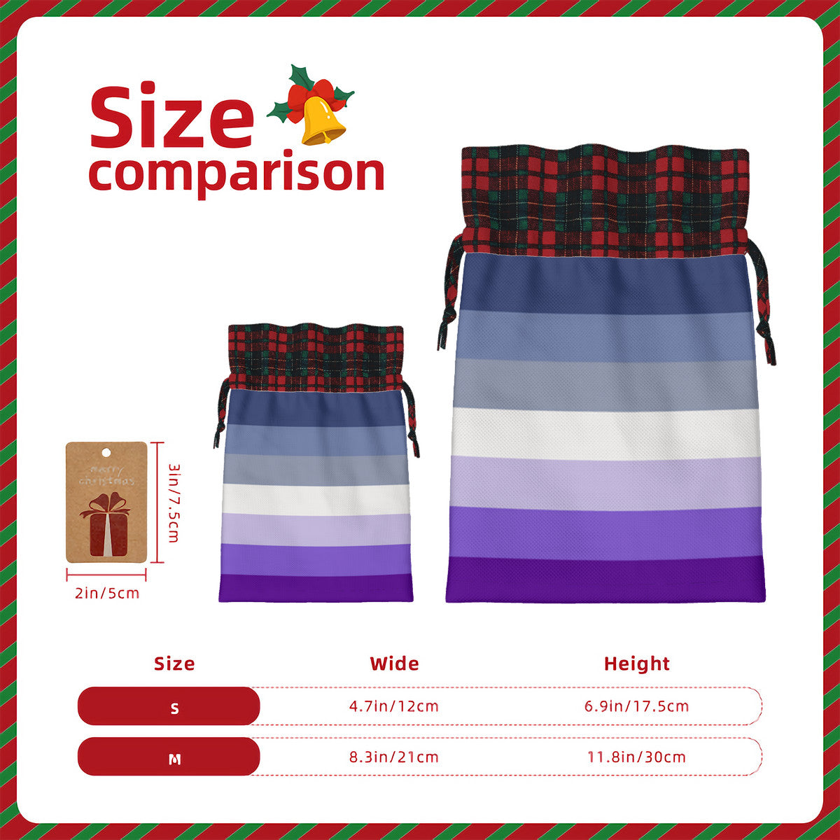 Butch Pride Flag (dorian-rutherford) Plaid Linen Drawstring Gift Bag - Multiple Sizes