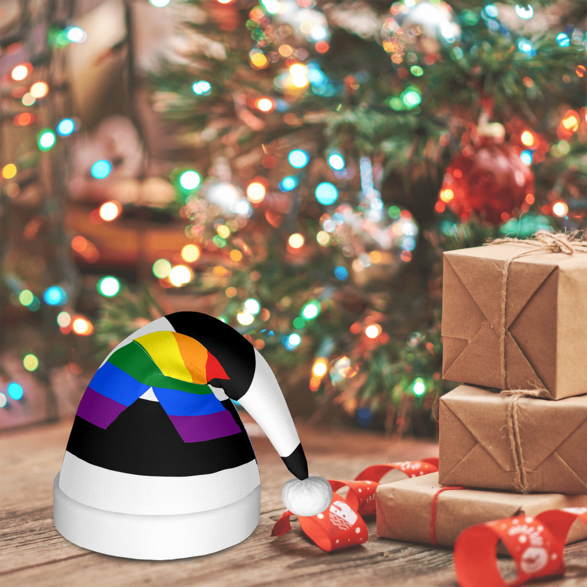 Straight Ally Pride Flag Adult Glowing Plush Holiday Hat
