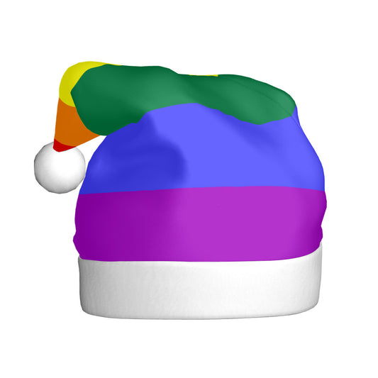 Rainbow Pride Flag Adult Plush Holiday Hat