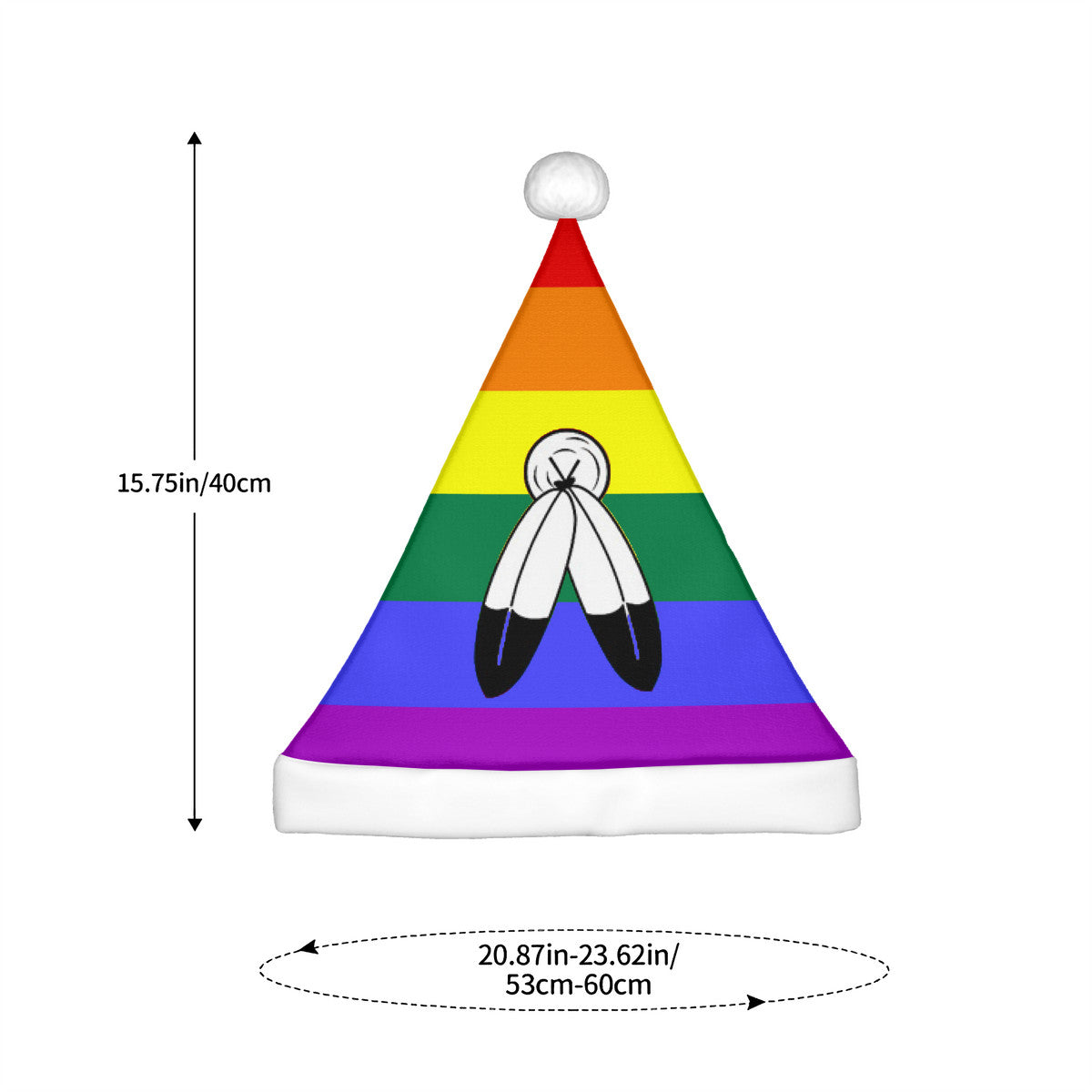 Two-Spirit Pride Flag Adult Glowing Plush Holiday Hat