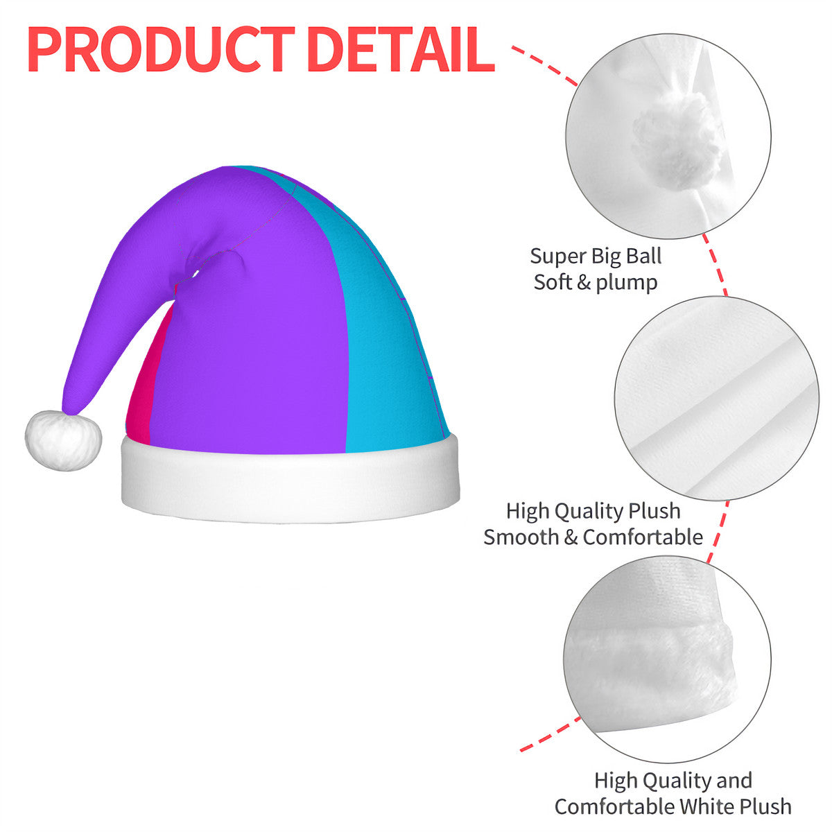 Androgyne Pride Flag Adult Glowing Plush Holiday Hat