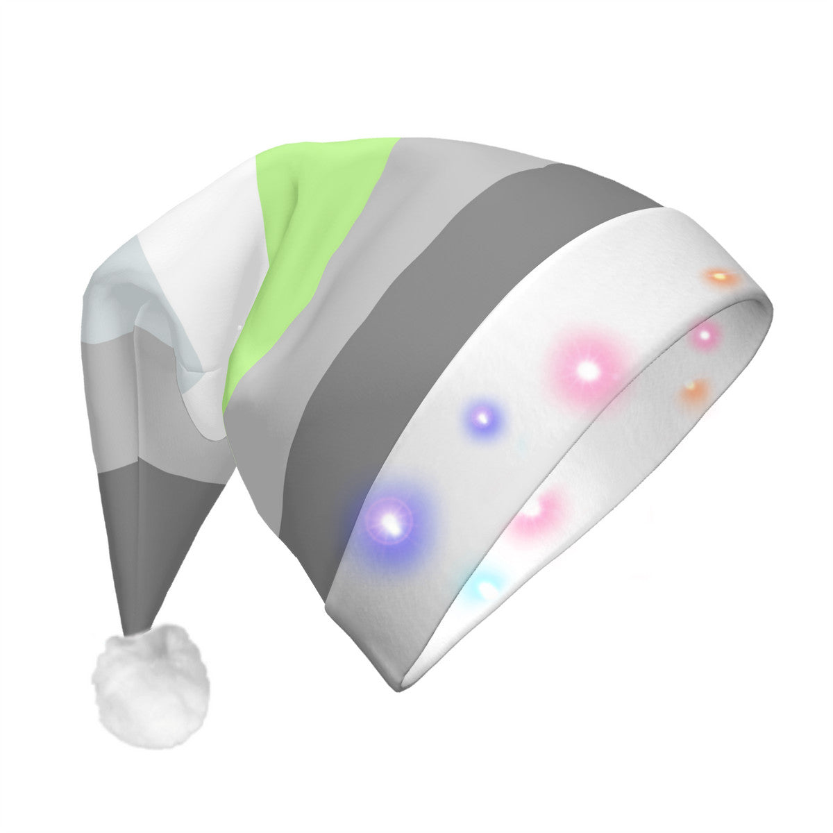 Demiagender Pride Flag Adult Glowing Plush Holiday Hat