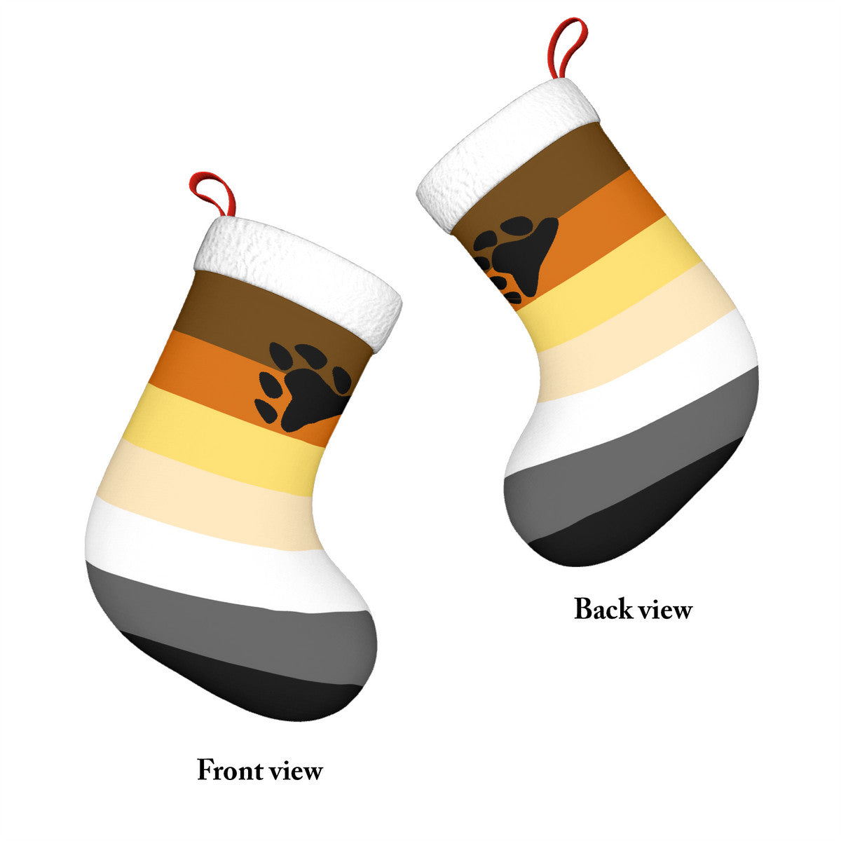 Bear Pride Flag Holiday Stocking 11" x 17.7"