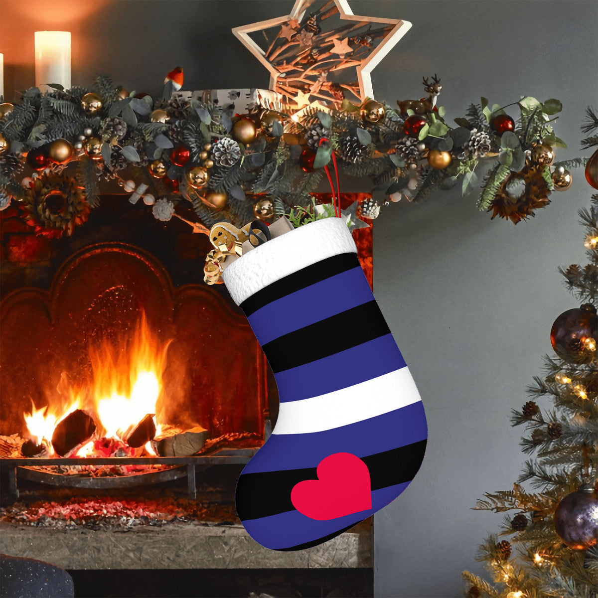 Leather Pride Flag Holiday Stocking 11" x 17.7"