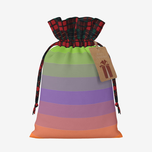 Aliagender Pride Flag Plaid Linen Drawstring Gift Bag - Multiple Sizes