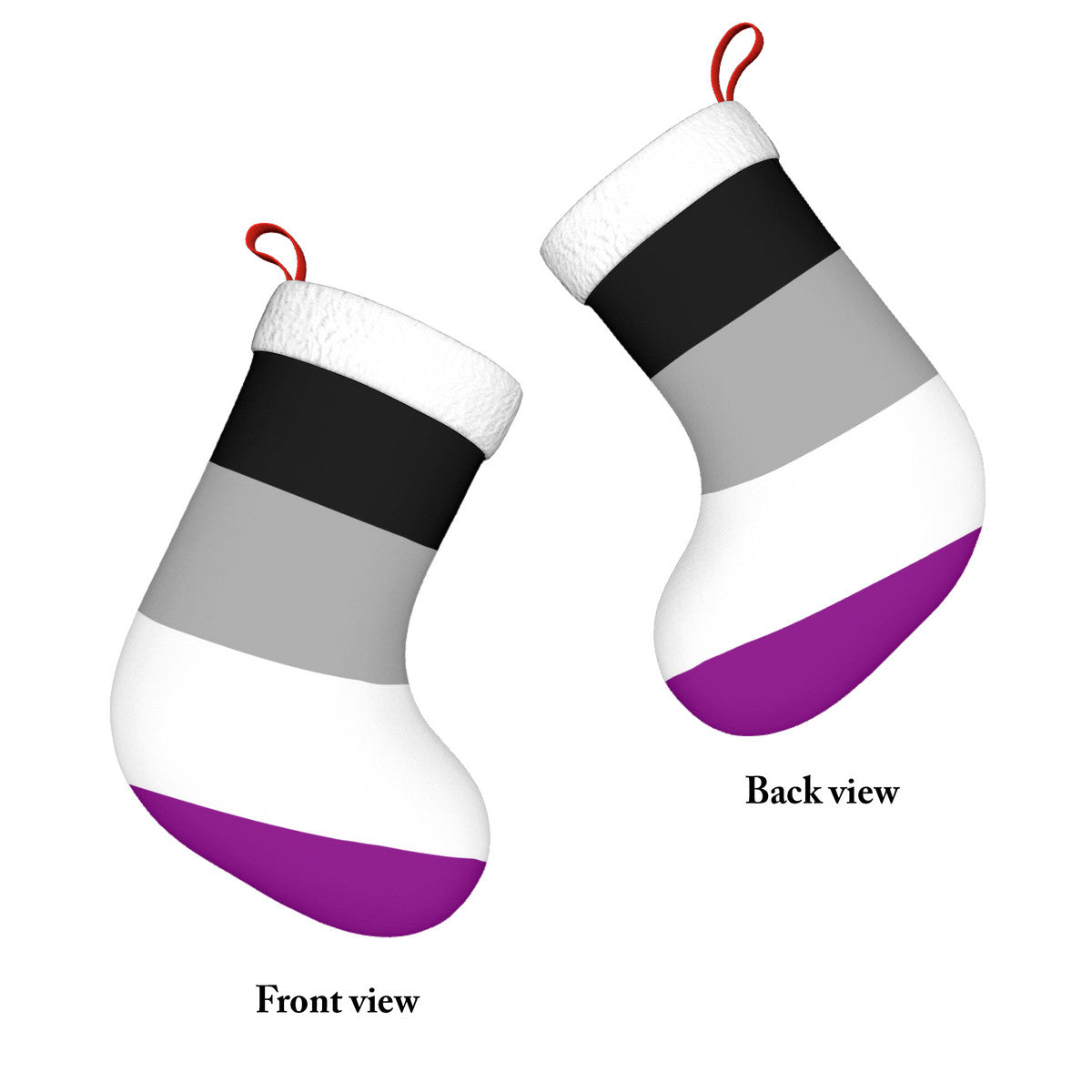 Asexual Pride Flag Holiday Stocking 11" x 17.7"