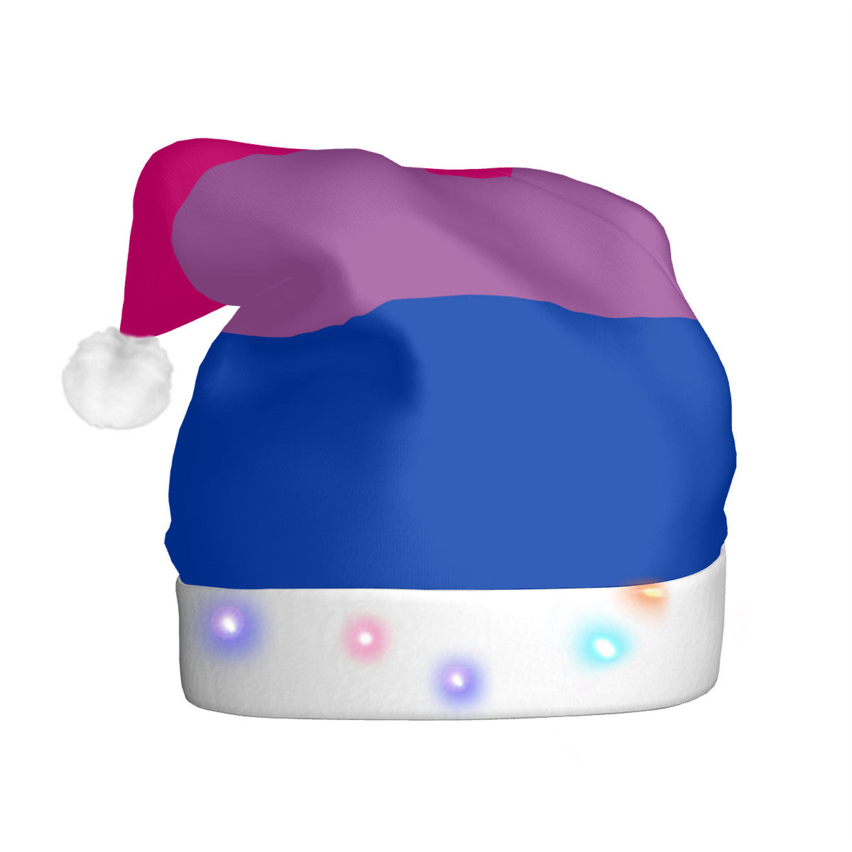 Bisexual Pride Flag Adult Glowing Plush Holiday Hat