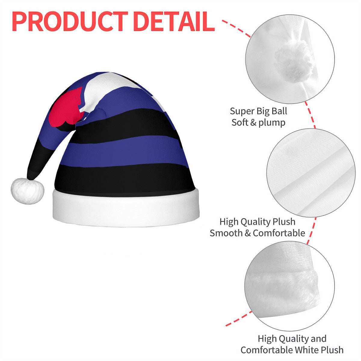 Leather Pride Flag Adult Plush Holiday Hat