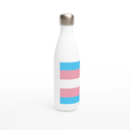 Transgender Pride Flag White 17oz Stainless Steel Water Bottle