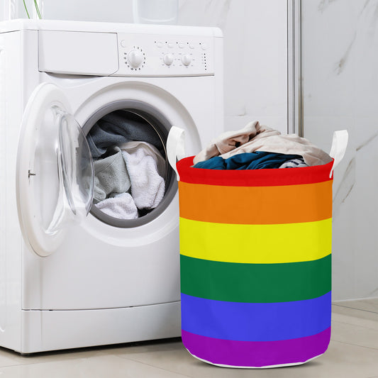 Rainbow Pride Flag Round Laundry Basket