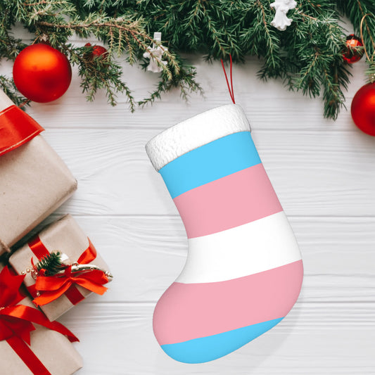 Transgender Pride Flag Holiday Stocking 11" x 17.7"