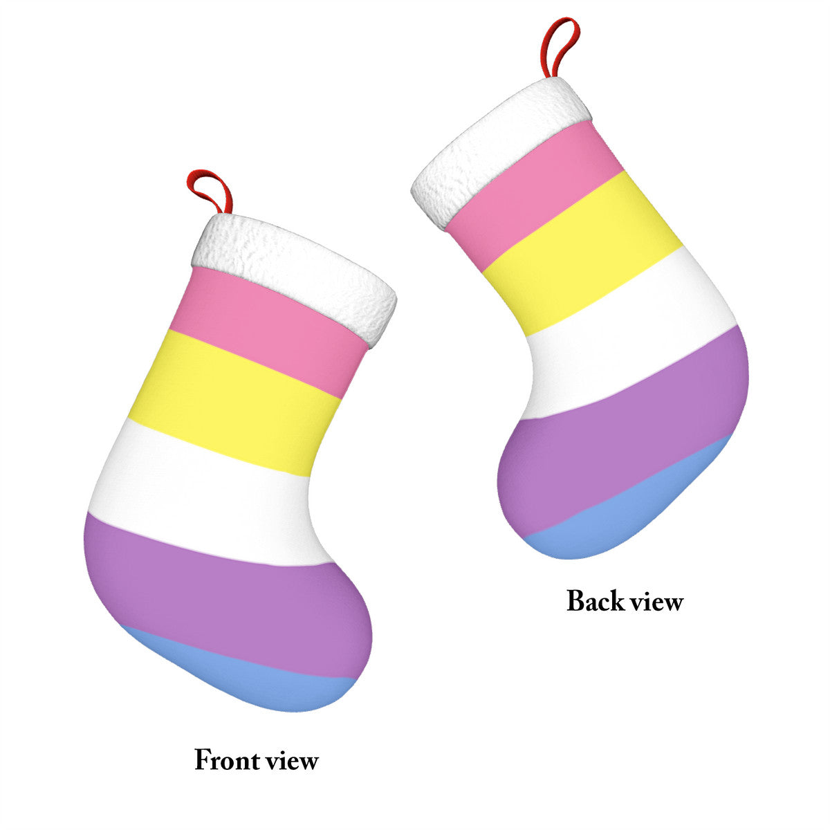 Bigender Pride Flag Holiday Stocking 11" x 17.7"