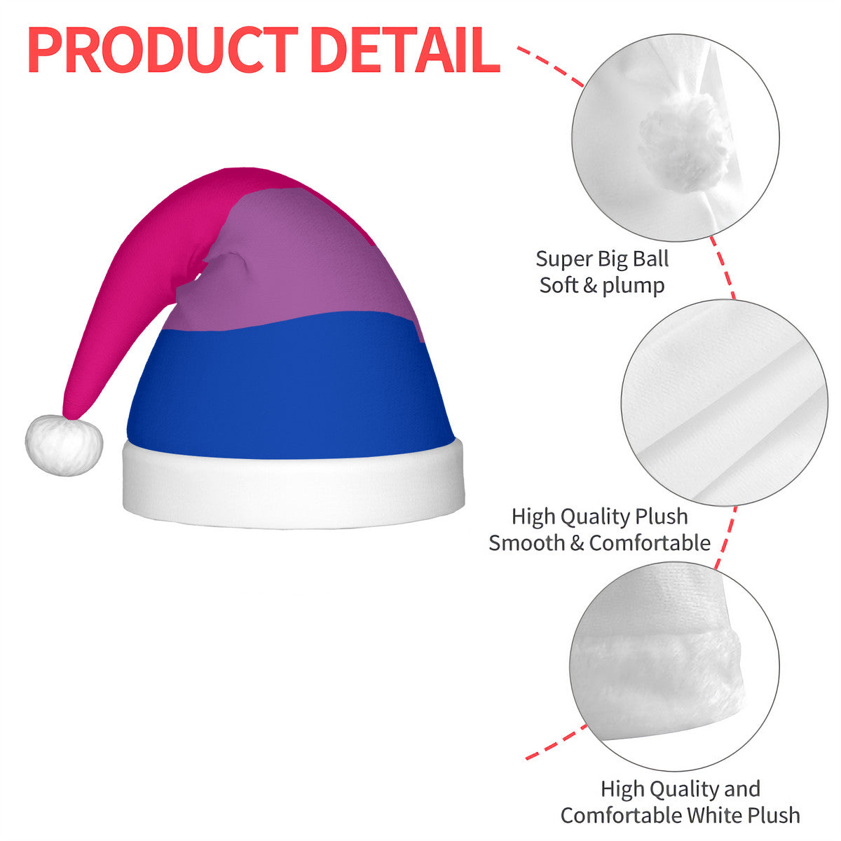 Bisexual Pride Flag Adult Plush Holiday Hat