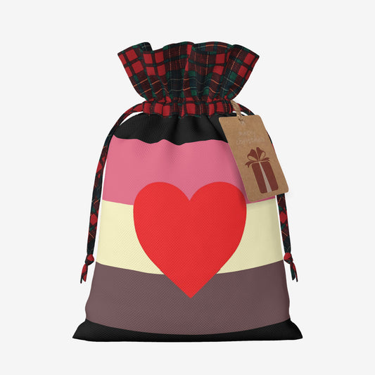 Fat Fetish Pride Flag Plaid Linen Drawstring Gift Bag - Multiple Sizes