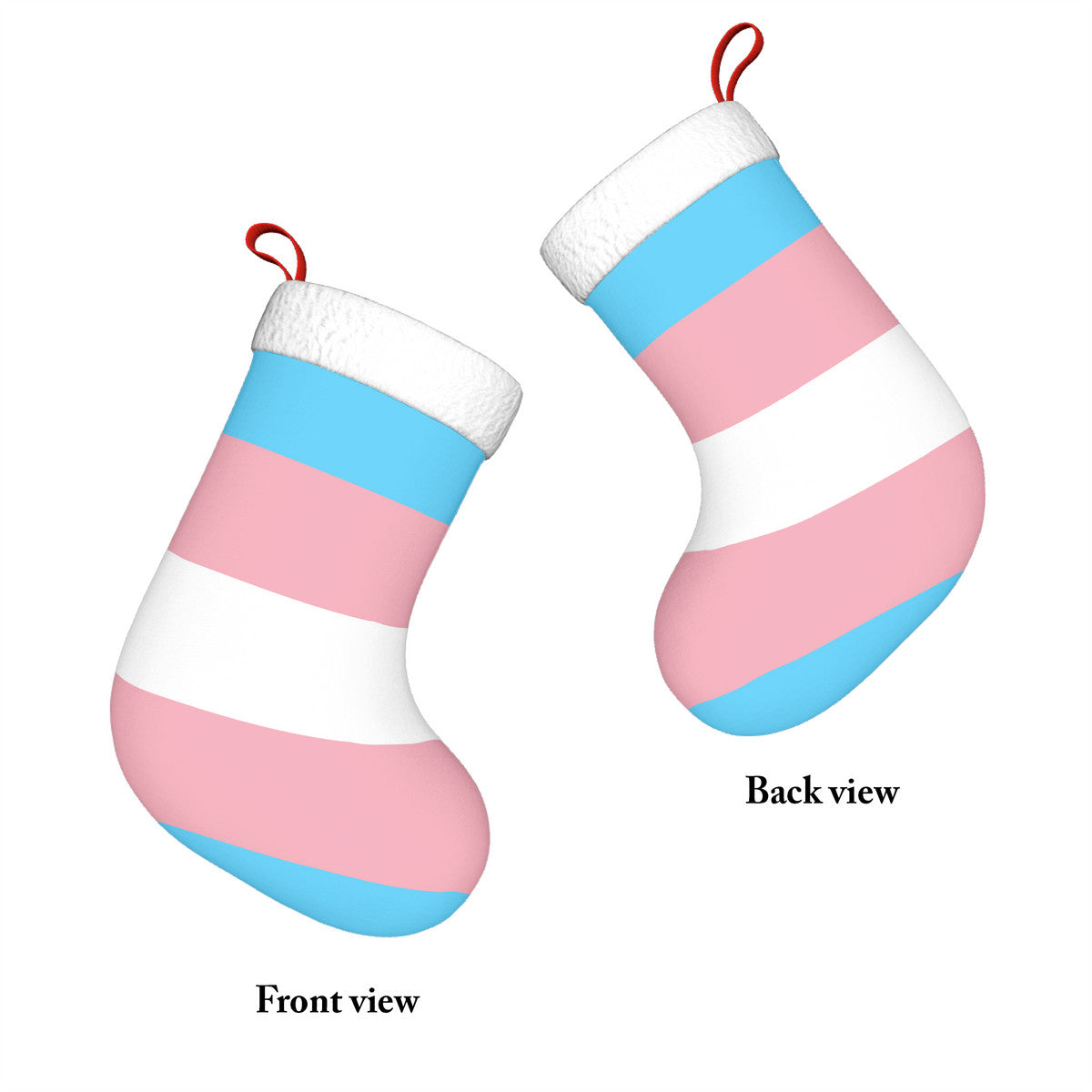 Transgender Pride Flag Holiday Stocking 11" x 17.7"