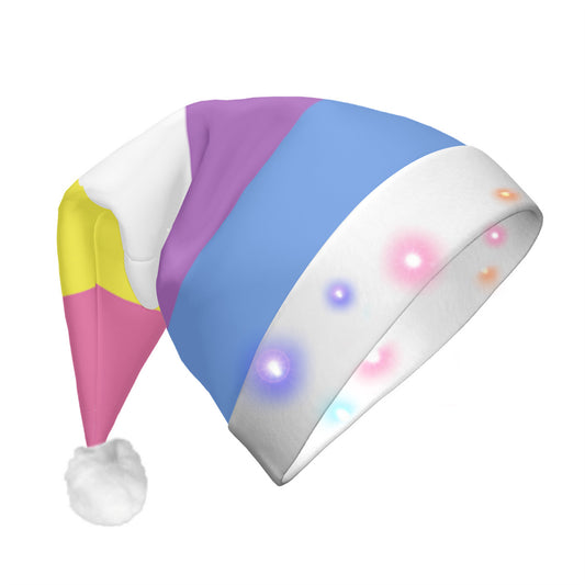 Bigender Pride Flag Adult Glowing Plush Holiday Hat