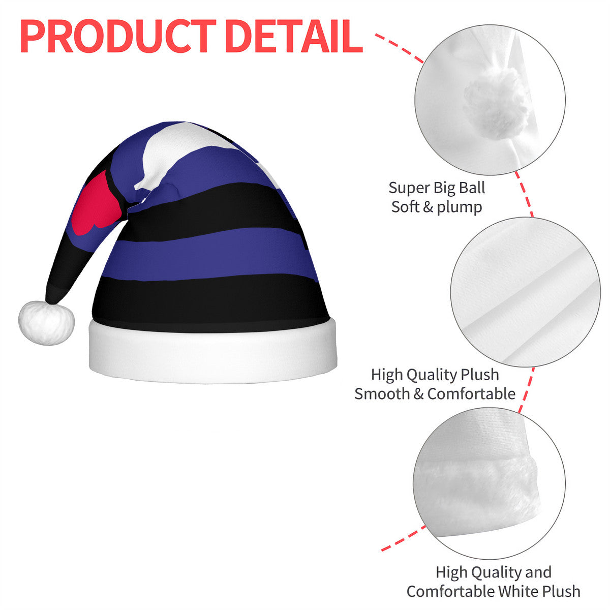 Leather Pride Flag Adult Glowing Plush Holiday Hat