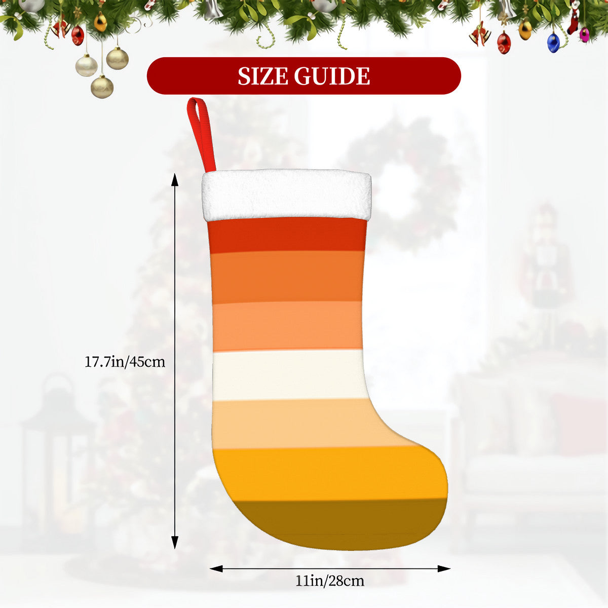 Butch Pride Flag (Mod Q) Holiday Stocking 11" x 17.7"