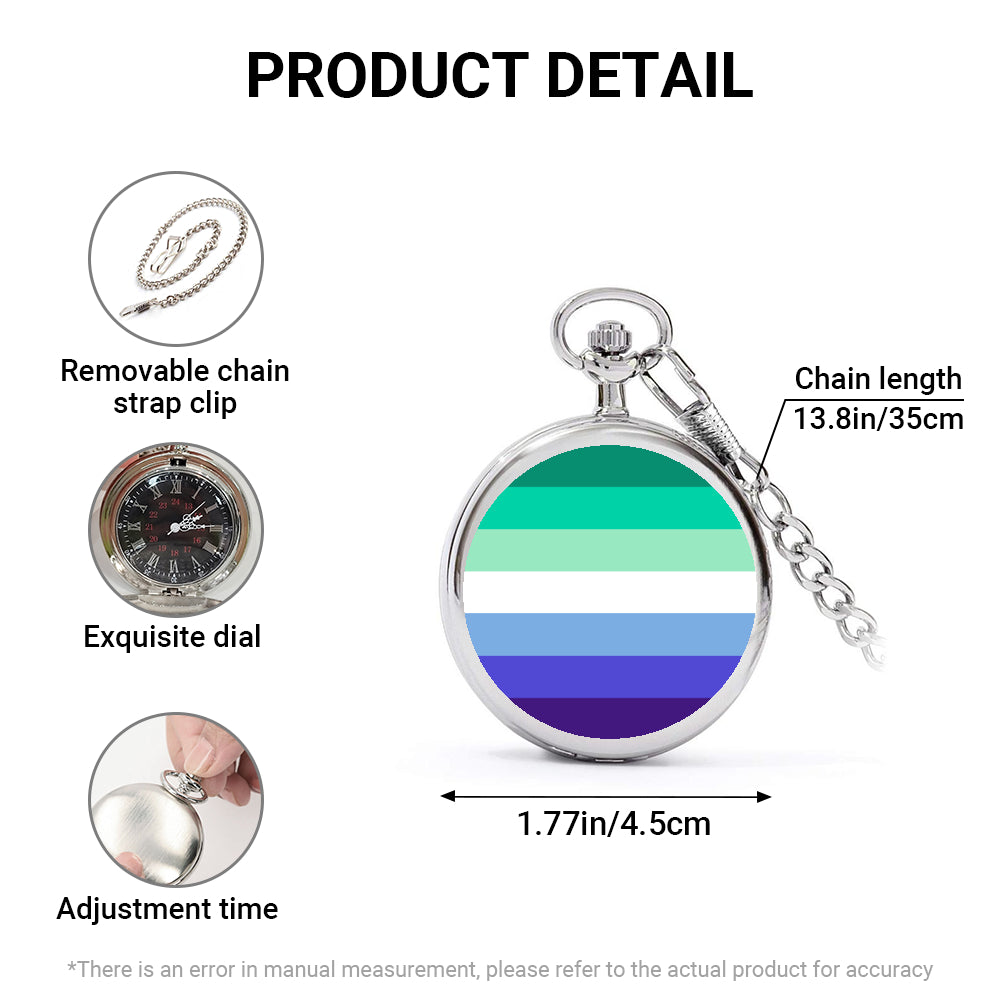 MLM Pride Flag Round Pocket Watch