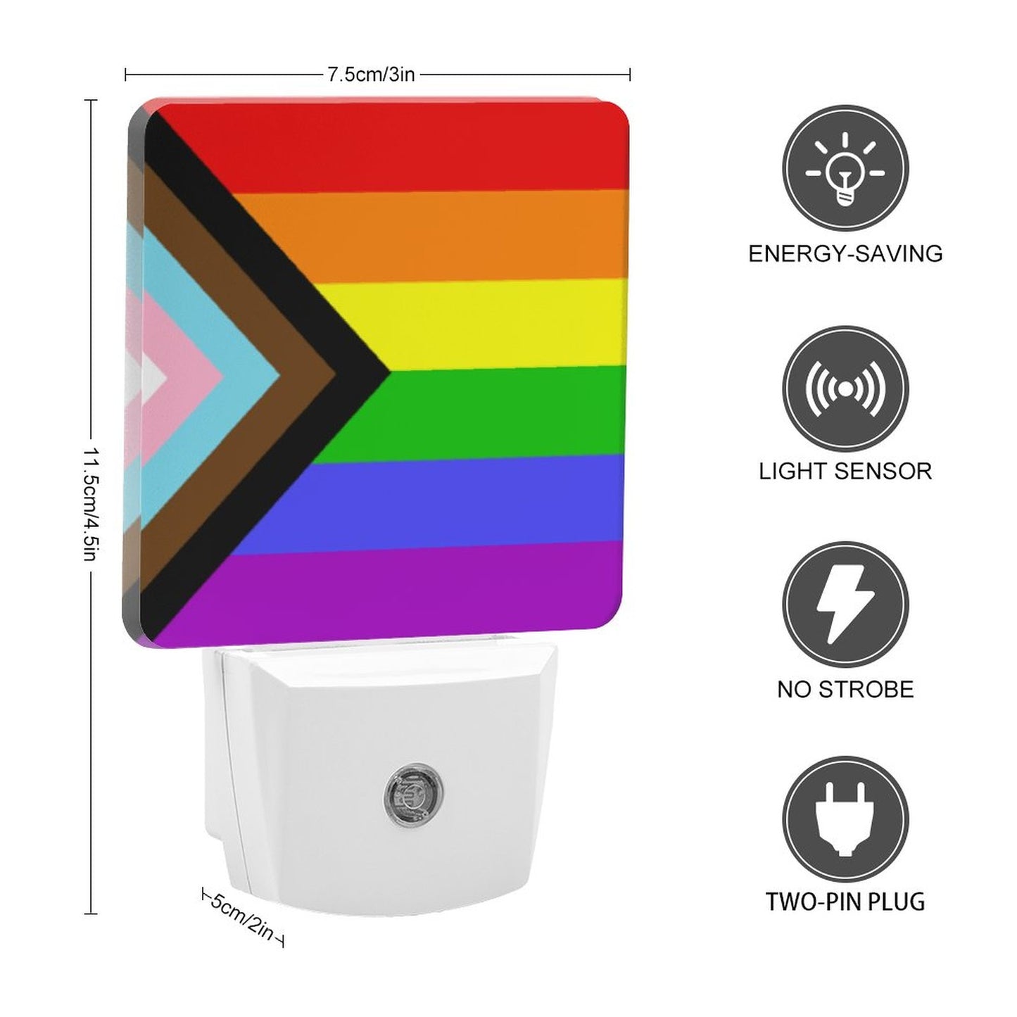 Progress Pride Flag Night Light - Multiple Sizes