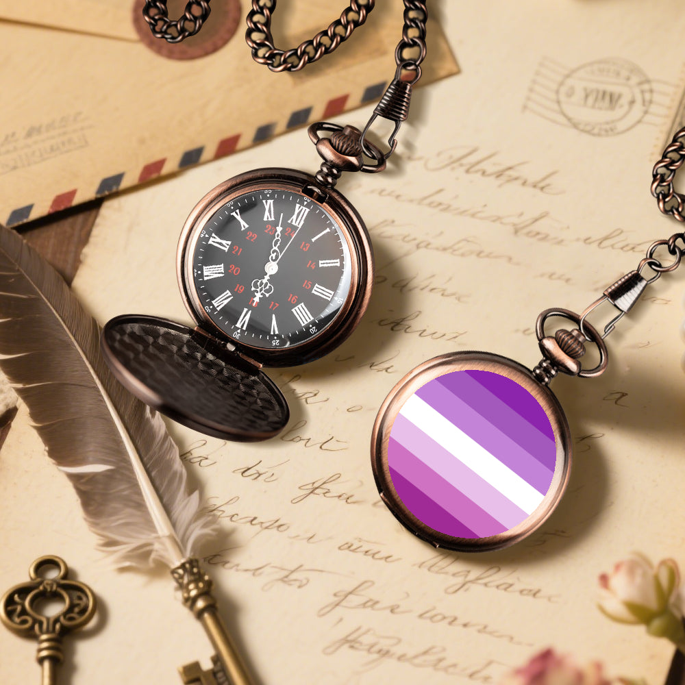 Femme Pride Flag Round Pocket Watch