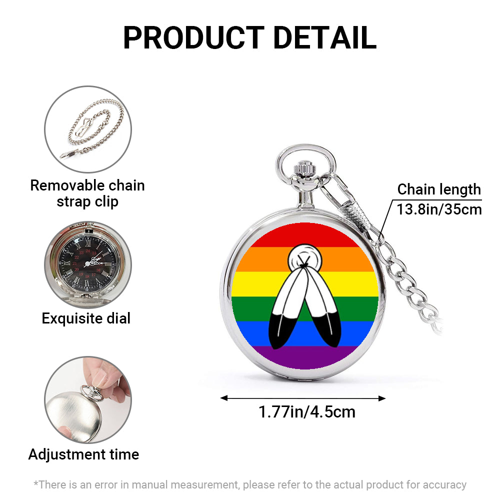 Two-Spirit Pride Flag Round Pocket Watch